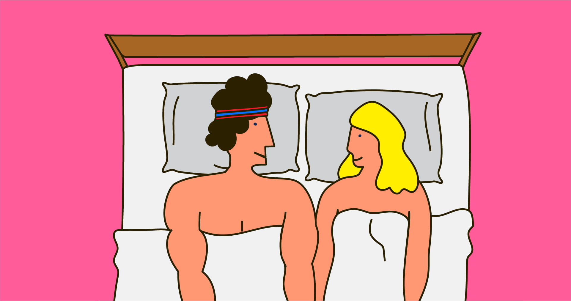 άντρας και γυναίκα σε κρεβάτι